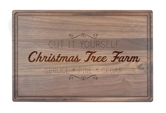 17' x 11" Christmas Tree Farm Walnut Cutting Board